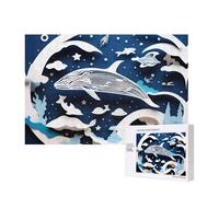 Phayah 300 Piece Adult Puzzle Kids Wooden Puzzle Toy Kit Home Decor 40 X 28 Cm Fantasy Space Whale Pattern
