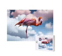 Phayah 300 Piece Adult Puzzle Kids Wooden Puzzle Toy Kit Home Decor 40 X 28 Cm Flamingo In The Clou Pattern