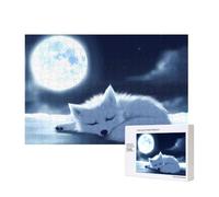 Phayah 300 Piece Adult Puzzle Kids Wooden Puzzle Toy Kit Home Decor 40 X 28 Cm Sleeping Fox Under The Moon Pattern