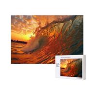 Phayah 300 Piece Adult Puzzle Kids Wooden Puzzle Toy Kit Home Decor 40 X 28 Cm Waves Rolling In The Sea Pattern