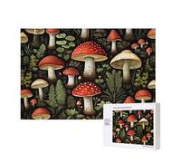 Phayah 300 Piece Adult Puzzle Kids Wooden Puzzle Toy Kit Home Decor 40 X 28 Cm White Dot Mushroom Pattern
