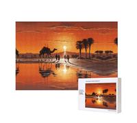 Phayah 300 Piece Adult Puzzle Wooden Puzzle Toy Kit Home Decor 40 X 28 Cm Camels In The Evening Sun Pattern