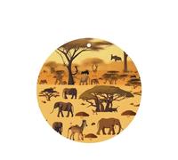 Phayah 4 Pcs Car Fresheners Hanging African Grassland Animals Pattern Lavender Scent Tablets Long Lasting Fragrance Scented Card Round Shape