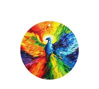 Phayah 4 Pcs Car Fresheners Hanging Colorful Phoenix In The Sky Pattern Lavender Scent Tablets Long Lasting Fragrance Scented Card Round Shape