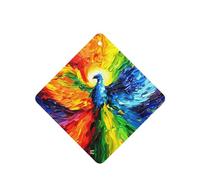Phayah 4 Pcs Car Fresheners Hanging Colorful Phoenix In The Sky Pattern Lavender Scent Tablets Long Lasting Fragrance Scented Card Square