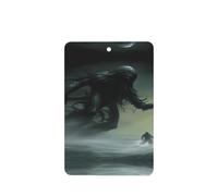 Phayah 4 Pcs Car Fresheners Hanging Demon On The Ocean Pattern Lavender Scent Tablets Long Lasting Fragrance Scented Card Rectangle