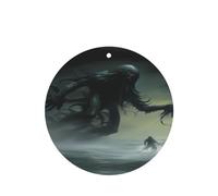 Phayah 4 Pcs Car Fresheners Hanging Demon On The Ocean Pattern Lavender Scent Tablets Long Lasting Fragrance Scented Card Round Shape