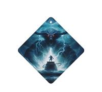 Phayah 4 Pcs Car Fresheners Hanging Devil In The Ocean Pattern Lavender Scent Tablets Long Lasting Fragrance Scented Card Square