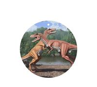 Phayah 4 Pcs Car Fresheners Hanging Dinosaur Duel Pattern Lavender Scent Tablets Long Lasting Fragrance Scented Card Round Shape