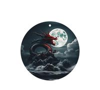 Phayah 4 Pcs Car Fresheners Hanging Dragon On The Mountain Pattern Lavender Scent Tablets Long Lasting Fragrance Scented Card Round Shape