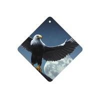 Phayah 4 Pcs Car Fresheners Hanging Eagle Under The Stars Pattern Lavender Scent Tablets Long Lasting Fragrance Scented Card Square