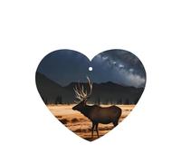 Phayah 4 Pcs Car Fresheners Hanging Elk In The Meadow Pattern Lavender Scent Tablets Long Lasting Fragrance Scented Card Heart Shape