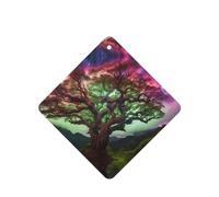 Phayah 4 Pcs Car Fresheners Hanging Ethereal Tree Pattern Lavender Scent Tablets Long Lasting Fragrance Scented Card Square