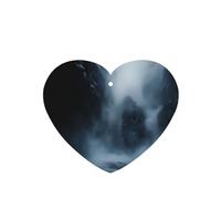 Phayah 4 Pcs Car Fresheners Hanging Evil In The Mist Pattern Lavender Scent Tablets Long Lasting Fragrance Scented Card Heart Shape