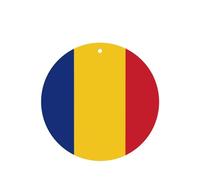 Phayah 4 Pcs Car Fresheners Hanging Flag Of Romania Pattern Lavender Scent Tablets Long Lasting Fragrance Scented Card Round Shape