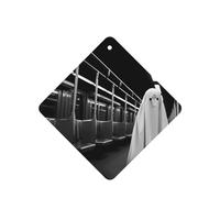 Phayah 4 Pcs Car Fresheners Hanging Ghost At Midnight Pattern Lavender Scent Tablets Long Lasting Fragrance Scented Card Square