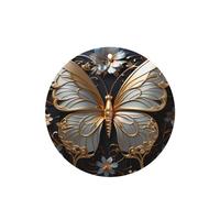 Phayah 4 Pcs Car Fresheners Hanging Gold White Butterflies Pattern Lavender Scent Tablets Long Lasting Fragrance Scented Card Round Shape