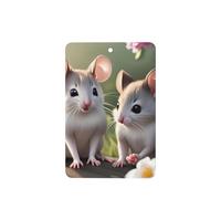 Phayah 4 Pcs Car Fresheners Hanging Mouse In Love Pattern Lavender Scent Tablets Long Lasting Fragrance Scented Card Rectangle