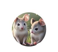 Phayah 4 Pcs Car Fresheners Hanging Mouse In Love Pattern Lavender Scent Tablets Long Lasting Fragrance Scented Card Round Shape