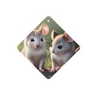 Phayah 4 Pcs Car Fresheners Hanging Mouse In Love Pattern Lavender Scent Tablets Long Lasting Fragrance Scented Card Square