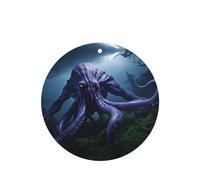 Phayah 4 Pcs Car Fresheners Hanging Octopus In The Grass Pattern Lavender Scent Tablets Long Lasting Fragrance Scented Card Round Shape