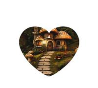 Phayah 4 Pcs Car Fresheners Hanging Path To Mushroom House Pattern Lavender Scent Tablets Long Lasting Fragrance Scented Card Heart Shape