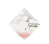 Phayah 4 Pcs Car Fresheners Hanging Phantom White Deer Pattern Lavender Scent Tablets Long Lasting Fragrance Scented Card Square