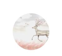Phayah 4 Pcs Car Fresheners Hanging Phantom White Deer Pattern Lavender Scent Tablets Long Lasting Fragrance Scented Card Round Shape