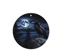 Phayah 4 Pcs Car Fresheners Hanging Raven In The Night Pattern Lavender Scent Tablets Long Lasting Fragrance Scented Card Round Shape
