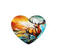 Phayah 4 Pcs Car Fresheners Hanging Red And Yellow Deer Pattern Lavender Scent Tablets Long Lasting Fragrance Scented Card Heart Shape