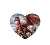 Phayah 4 Pcs Car Fresheners Hanging Red Dragon Pattern Lavender Scent Tablets Long Lasting Fragrance Scented Card Heart Shape