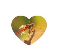 Phayah 4 Pcs Car Fresheners Hanging Red Dragonfly On Branch Pattern Lavender Scent Tablets Long Lasting Fragrance Scented Card Heart Shape