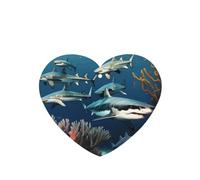 Phayah 4 Pcs Car Fresheners Hanging Sharks Under The Sea Pattern Lavender Scent Tablets Long Lasting Fragrance Scented Card Heart Shape