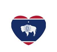 Phayah 4 Pcs Car Fresheners Hanging Wyoming State Flag Pattern Lavender Scent Tablets Long Lasting Fragrance Scented Card Heart Shape