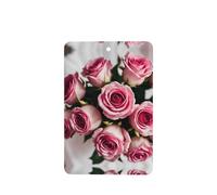 Phayah 4pcs A Bunch Of Pink Roses Pattern Lavender Scent Car Air Fresheners Rectangle Hanging Fragrance Tablet Closet Shoe Closet Fragrance