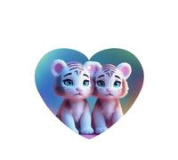 Phayah 4pcs A Pair Of Tigers Pattern Lavender Scent Car Air Fresheners Heart Shape Hanging Fragrance Tablet Closet Shoe Closet Fragrance
