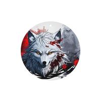 Phayah 4pcs A Wolf'S Head Dripping Blood Pattern Lavender Scent Car Air Fresheners Round Shape Hanging Fragrance Tablet Closet Shoe Closet Fragrance