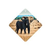 Phayah 4pcs African Elephant Pattern Lavender Scent Car Air Fresheners Square Hanging Fragrance Tablet Closet Shoe Closet Fragrance
