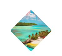 Phayah 4pcs Caribbean Scenery Pattern Lavender Scent Car Air Fresheners Square Hanging Fragrance Tablet Closet Shoe Closet Fragrance