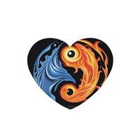 Phayah 4pcs Fire Water Tai Chi Pattern Lavender Scent Car Air Fresheners Heart Shape Hanging Fragrance Tablet Closet Shoe Closet Fragrance