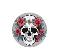 Phayah 4pcs Flower Decorated Skull Pattern Lavender Scent Car Air Fresheners Round Shape Hanging Fragrance Tablet Closet Shoe Closet Fragrance
