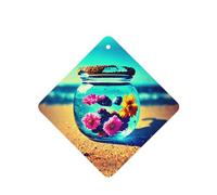 Phayah 4pcs Flowers In A Drift Bottle Pattern Lavender Scent Car Air Fresheners Square Hanging Fragrance Tablet Closet Shoe Closet Fragrance