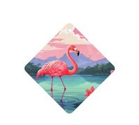 Phayah 4pcs Lonely Flamingo Pattern Lavender Scent Car Air Fresheners Square Hanging Fragrance Tablet Closet Shoe Closet Fragrance