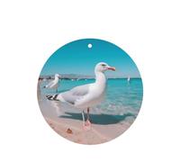 Phayah 4pcs Seagulls Feeding On Beach Pattern Lavender Scent Car Air Fresheners Round Shape Hanging Fragrance Tablet Closet Shoe Closet Fragrance