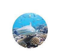 Phayah 4pcs Shark By Coral Reef Pattern Lavender Scent Car Air Fresheners Round Shape Hanging Fragrance Tablet Closet Shoe Closet Fragrance