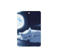 Phayah 4pcs Sleeping Fox Under The Moon Pattern Lavender Scent Car Air Fresheners Rectangle Hanging Fragrance Tablet Closet Shoe Closet Fragrance