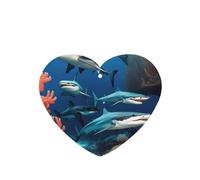 Phayah 4pcs Submarine Shark Coral Pattern Lavender Scent Car Air Fresheners Heart Shape Hanging Fragrance Tablet Closet Shoe Closet Fragrance