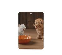 Phayah 4pcs Two Kittens Pattern Lavender Scent Car Air Fresheners Rectangle Hanging Fragrance Tablet Closet Shoe Closet Fragrance