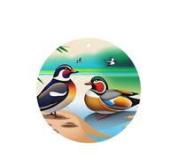 Phayah 4pcs Two Mandarin Ducks Pattern Lavender Scent Car Air Fresheners Round Shape Hanging Fragrance Tablet Closet Shoe Closet Fragrance