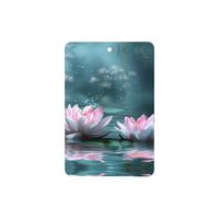 Phayah 4pcs Two Pink Lotus Blossoms Pattern Lavender Scent Car Air Fresheners Rectangle Hanging Fragrance Tablet Closet Shoe Closet Fragrance